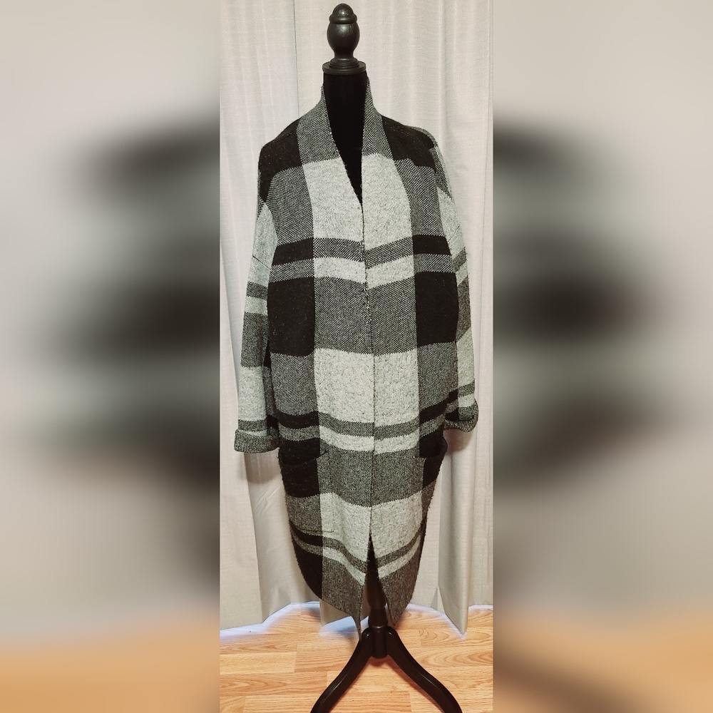 Duster Length Open Front Cardigan